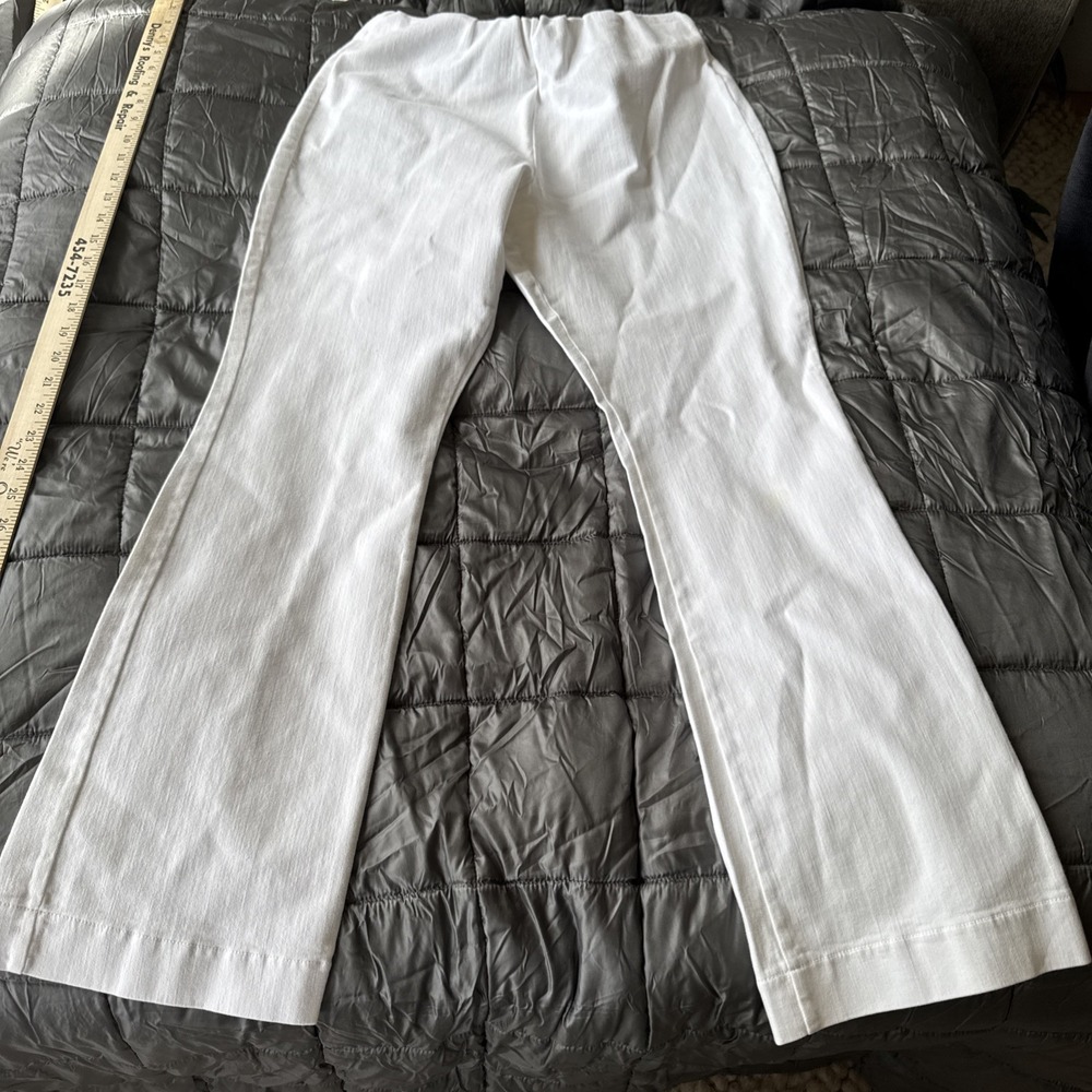 Ann Mashburn‎ Faye Flare Women's Medium White Cotton Flare Pants
